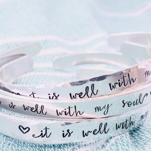 Bible Verse Quote Bracelet, It Is Well With My Soul image 1