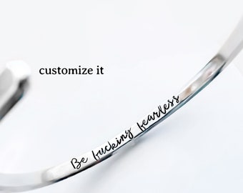 Hidden Message Cuff Bracelet, Custom Meaningful Gifts, Secret Message