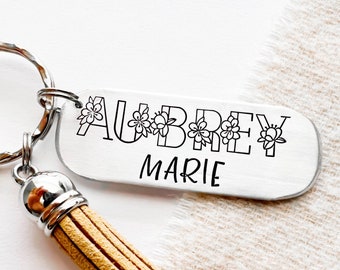 Personalized Name Keychain, Thoughtful Birthday Gift for Her