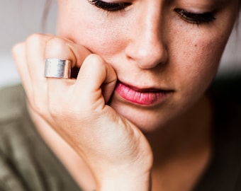 Wide Band Rings For Women, Statement Jewelry, Thumb Rings, 10 Year Anniversary Gifts, Adjustable and Hypoallergenic