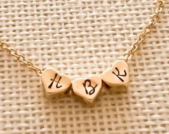 Gold Initial Heart Necklace, Perfect Gift for Mom