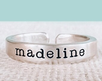 Personalized Name Rings, Custom Jewelry, Adjustable