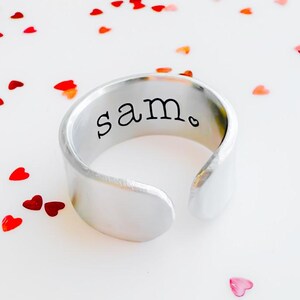 Hidden Name Ring, Personalized Gifts for Boyfriend or Girlfriend