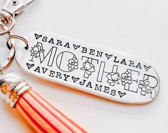 Personalized Children's Name Keychain, Thoughtful Mother's Day Present for Mom