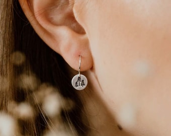 Pendientes de árbol de plata, accesorios sencillos para el día a día