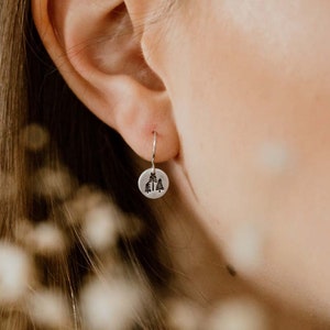 Boucles d'oreilles arbre en argent, accessoires simples de tous les jours