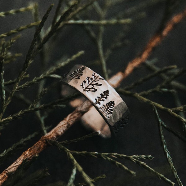 Tree Ring, Adjustable Forest Ring, Rings For Women, Christmas Gifts For Her, Stacking Ring, Nature Rings, Pine Tree, Evergreen