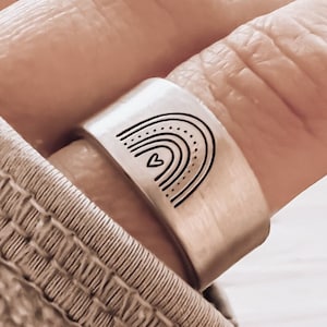 LGBTQIA Rainbow Ring, Adjustable Thumb Ring, Minimalist Jewelry