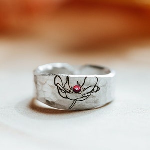 Flower Gemstone Ring, Birthday Gifts For Her