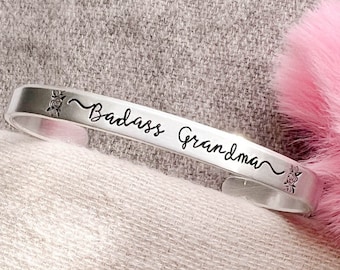 Personalized Gifts for Grandma, Badass Bracelet for Nana