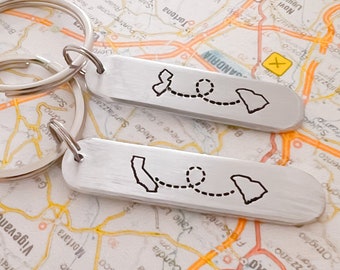US States Keychain, Custom Moving Away Gift, Choose up to 3 states