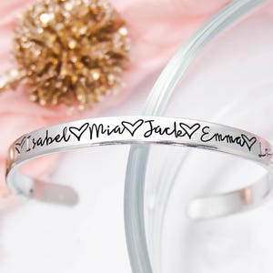 Custom Name Bracelets, Personalized Gift For Mom, Grandma Bracelet
