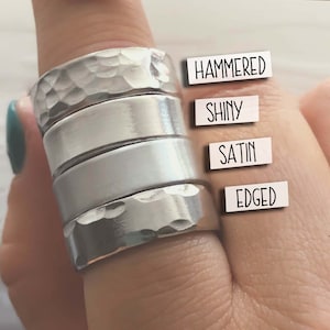 Triple Name Rings, Personalized Valentine's Day Gift For Mom, Custom Silver Jewelry, Grandma Gift, Thumb Ring image 9
