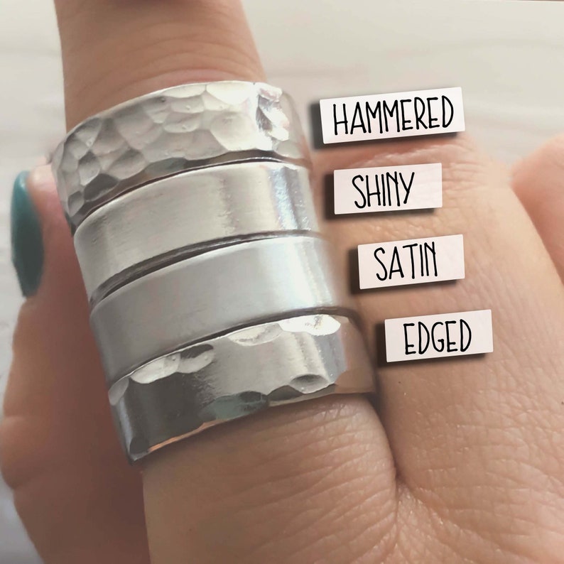 Triple Name Rings, Personalized Valentine's Day Gift For Mom, Custom Silver Jewelry, Grandma Gift, Thumb Ring image 9