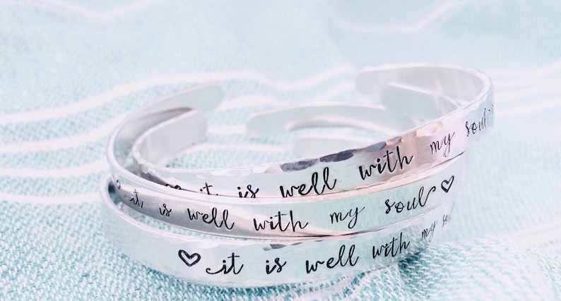 Bible Verse Quote Bracelet, It Is Well With My Soul image 1