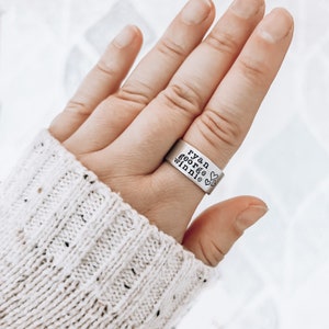 Triple Name Rings, Personalized Valentine's Day Gift For Mom, Custom Silver Jewelry, Grandma Gift, Thumb Ring image 8