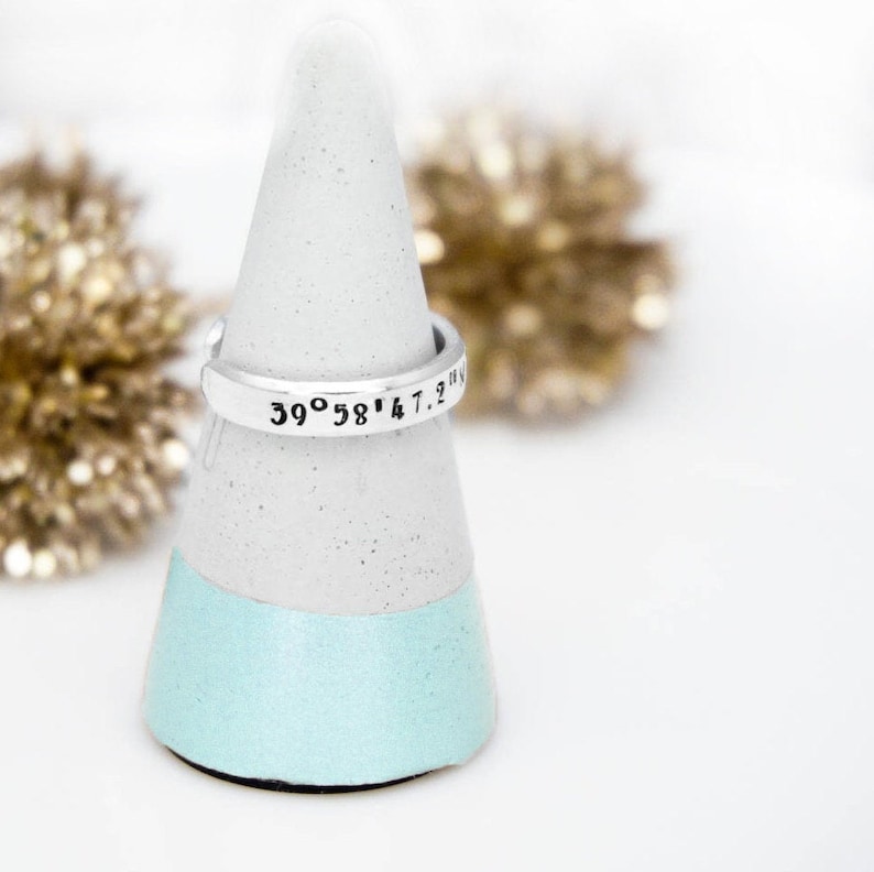 Dainty Adjustable Rings Personalized Coordinate Jewelry New Home Gifts Coordinates Ring Latitude Longitude Jewelry
