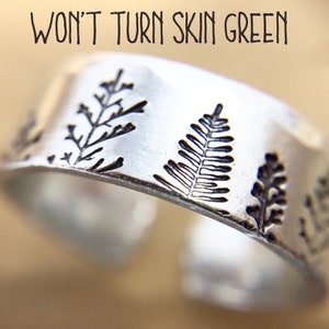 Nature Rings, Silver Rings For Women, Unique Christmas Gifts, Forest Jewelry, Pine Tree, Tarnish Free, Adjustable, Hypoallergenic image 8