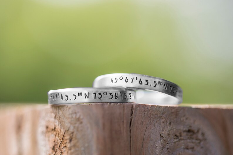 Dainty Adjustable Rings Personalized Coordinate Jewelry New Home Gifts Coordinates Ring Latitude Longitude Jewelry
