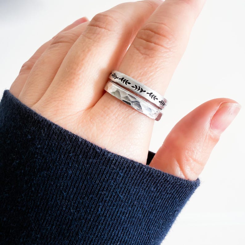 Anillo de hoja, joyería de otoño, hipoalergénico, regalos para amantes de la naturaleza, joyería Granola Girl imagen 2