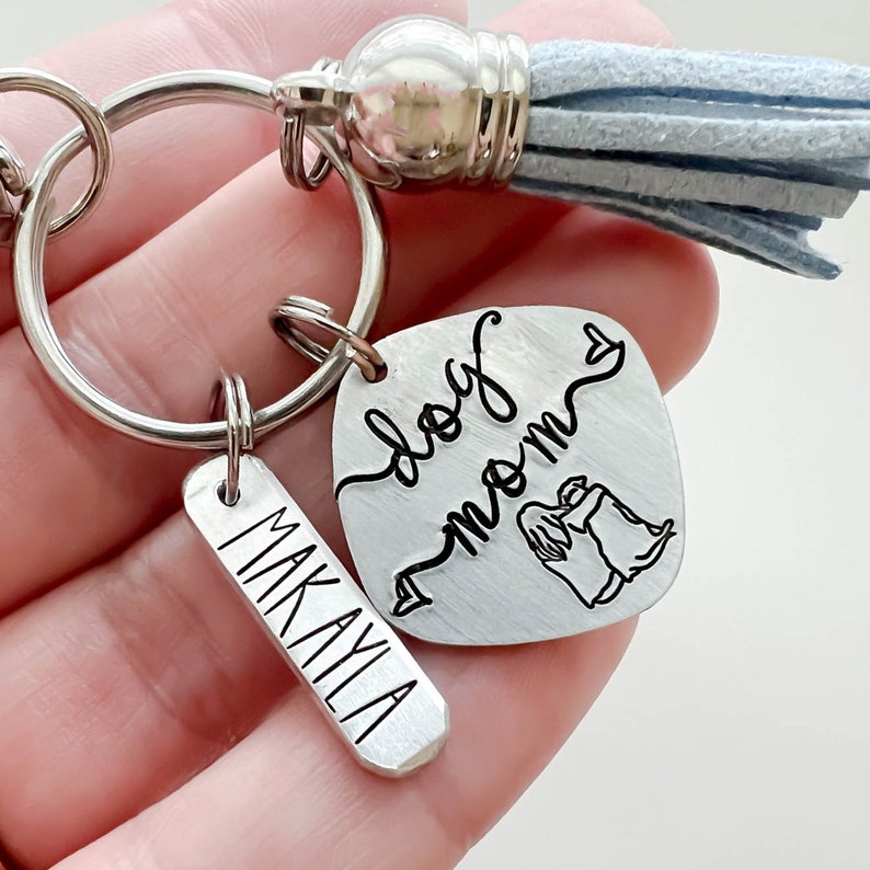 Personalized Dog Mom Keychain, Fur Mama, Dog Papa, Dog Dad image 3