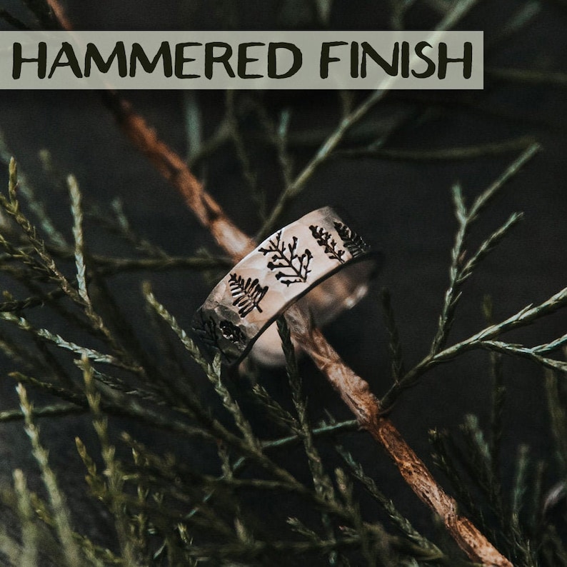 Nature Rings, Silver Rings For Women, Unique Christmas Gifts, Forest Jewelry, Pine Tree, Tarnish Free, Adjustable, Hypoallergenic image 1