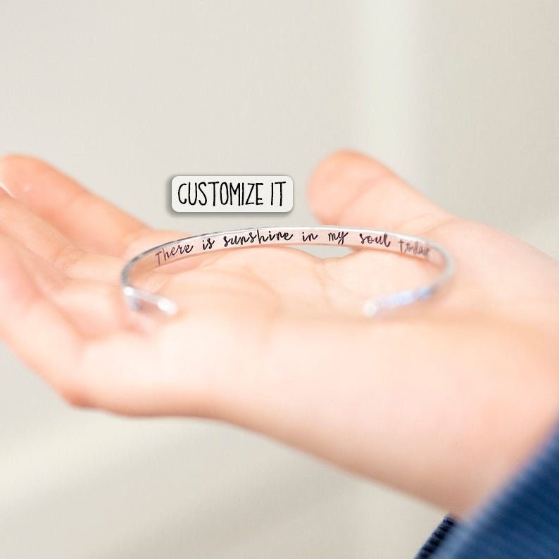 Hidden Message Bracelet, Custom Quote Jewelry, Secret Message image 1