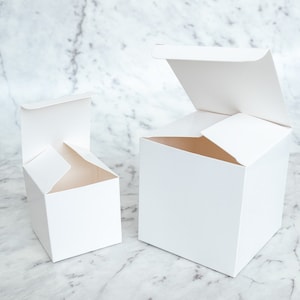 50x Plain White Boxes DIY Party Favour Birthday Bomboniere Small Large Jewellery Gift Packaging Multiple Sizes