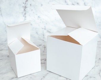 50x Plain White Boxes DIY Party Favour Birthday Bomboniere Small Large Jewellery Gift Packaging Multiple Sizes