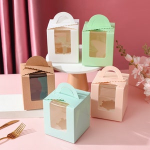 Tropical Cupcake Box With Window Individual Single Cupcake Carrier