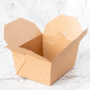 10x Kraft Cardboard Paper Container Brown Hot Food Takeaway Box Chips Cake Party Event Catering  - 3 Sizes