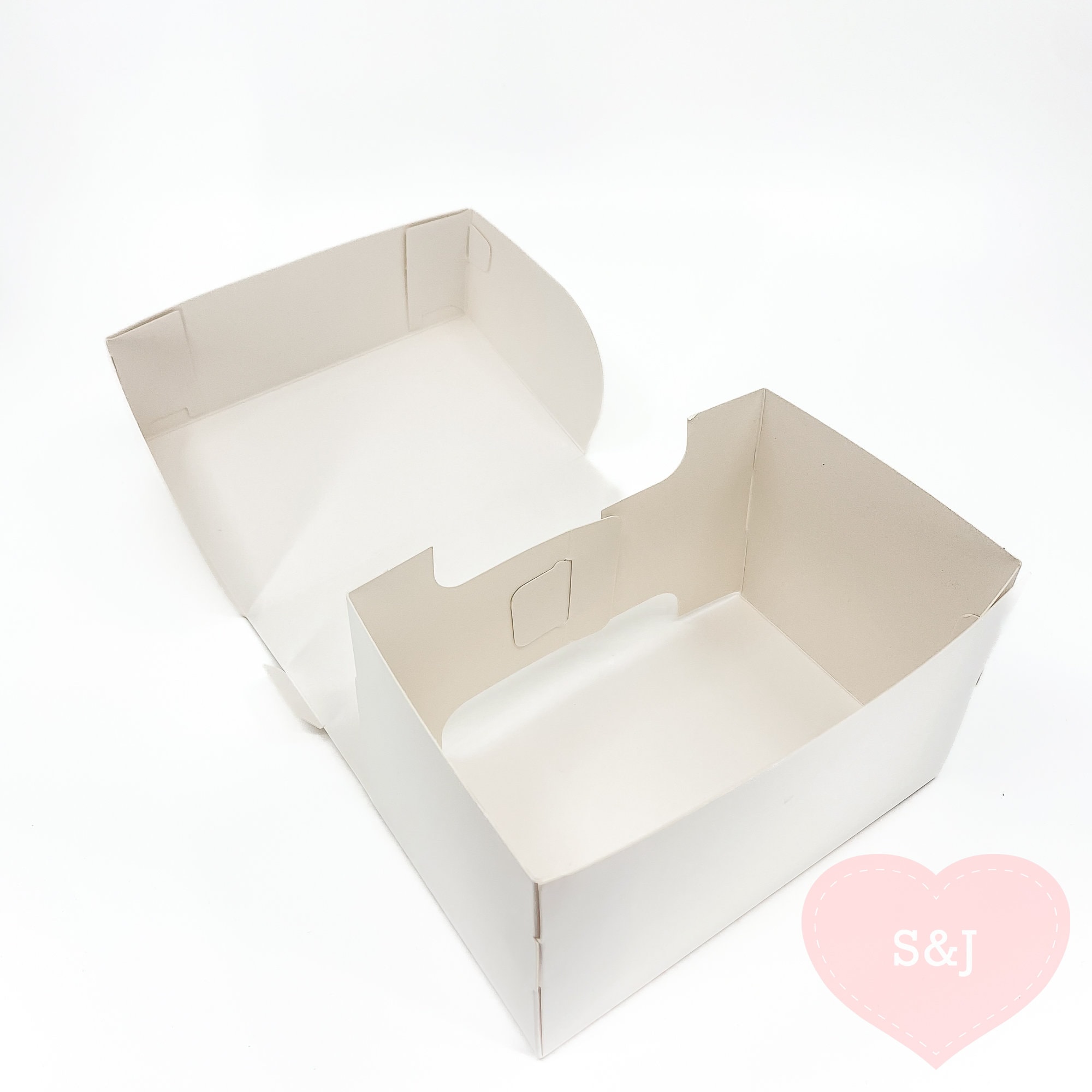 10x Cake Cardboard Box 15.5x15.5x10cm Flip Lid Base Board Etsy Australia