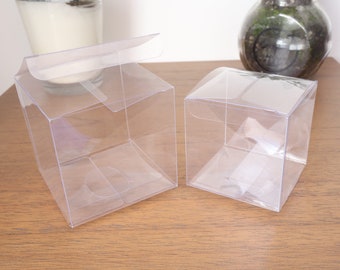 10x Clear PVC Boxes, lolly/cake/jewellery rectangular/square boxes, favour box for wedding/baby shower/birthday 5cm 6cm 7cm 8cm 9cm 10cm