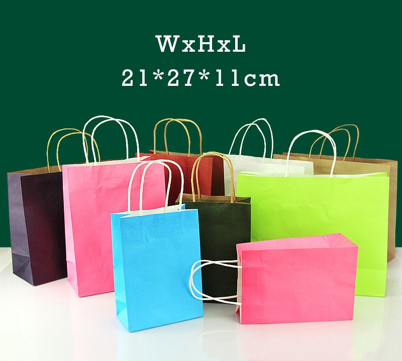 5-30pcs Craft Bags Kraft Paper Bags Wedding Party Favors Supplies Christmas  Bag Treat Candy Bag