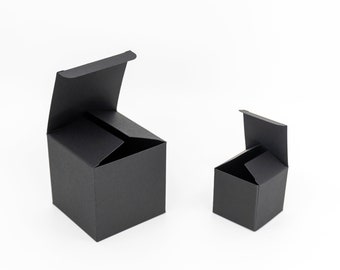 50x Black Cardboard Gift Boxes: Party Favor, Jewelry Packaging