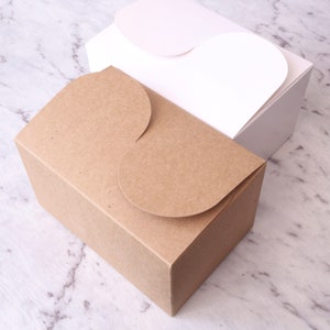 50 White Brown 15x10x8.5cm plain large cardboard DIY cupcake muffin boxes food container party favour bomboniere