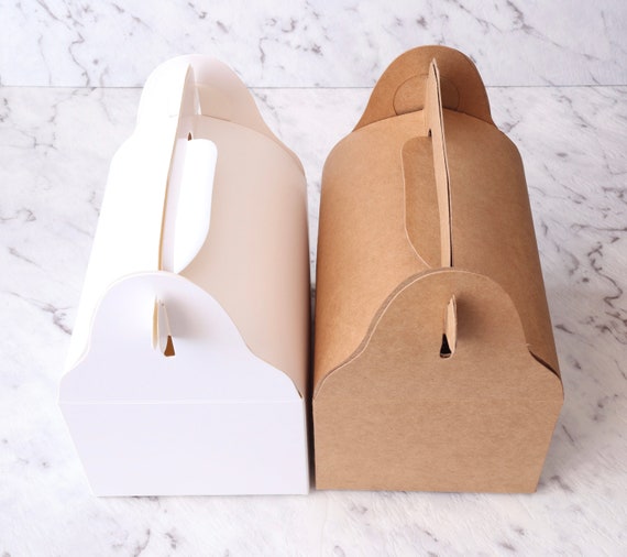 Kraft Cardboard Gable Box with Tray (50pk) - 14x10x12cm