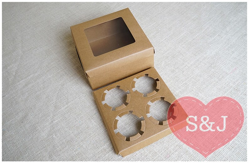 10x Kraft 1/2/3/4/6 Holes Cardboard DIY Cupcake Boxes Food Etsy Australia