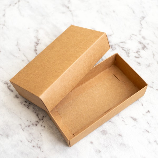 10x Kraft Cardboard Lid Base Boxes Brown White Gift Cake Food Jewellery Container Plain Packaging - Many Sizes