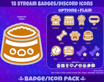 Badge per streamer di cani: Pacchetto di badge per streaming su Twitch, kick, YouTube, Discord / Badge per abbonati, Bit Badges, Icone / Download digitale