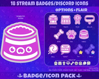 Pink Dog Twitch Badges: Pacchetto di badge per lo streaming su Twitch, per kick su YouTube, Discord, badge per abbonati, Bit Badges e icone / Download digitale