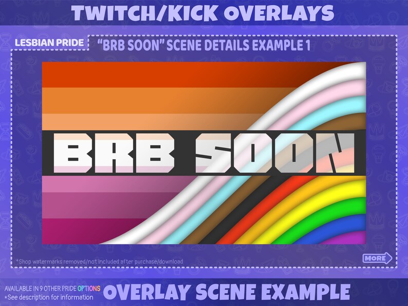 Lesbian Pride Stream Overlay Pack for Twitch Kick Youtube | Stream ...