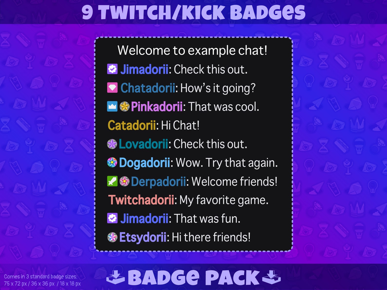Origami Star Twitch Badges: Stream Badges Pack for Twitch Kick Youtube ...