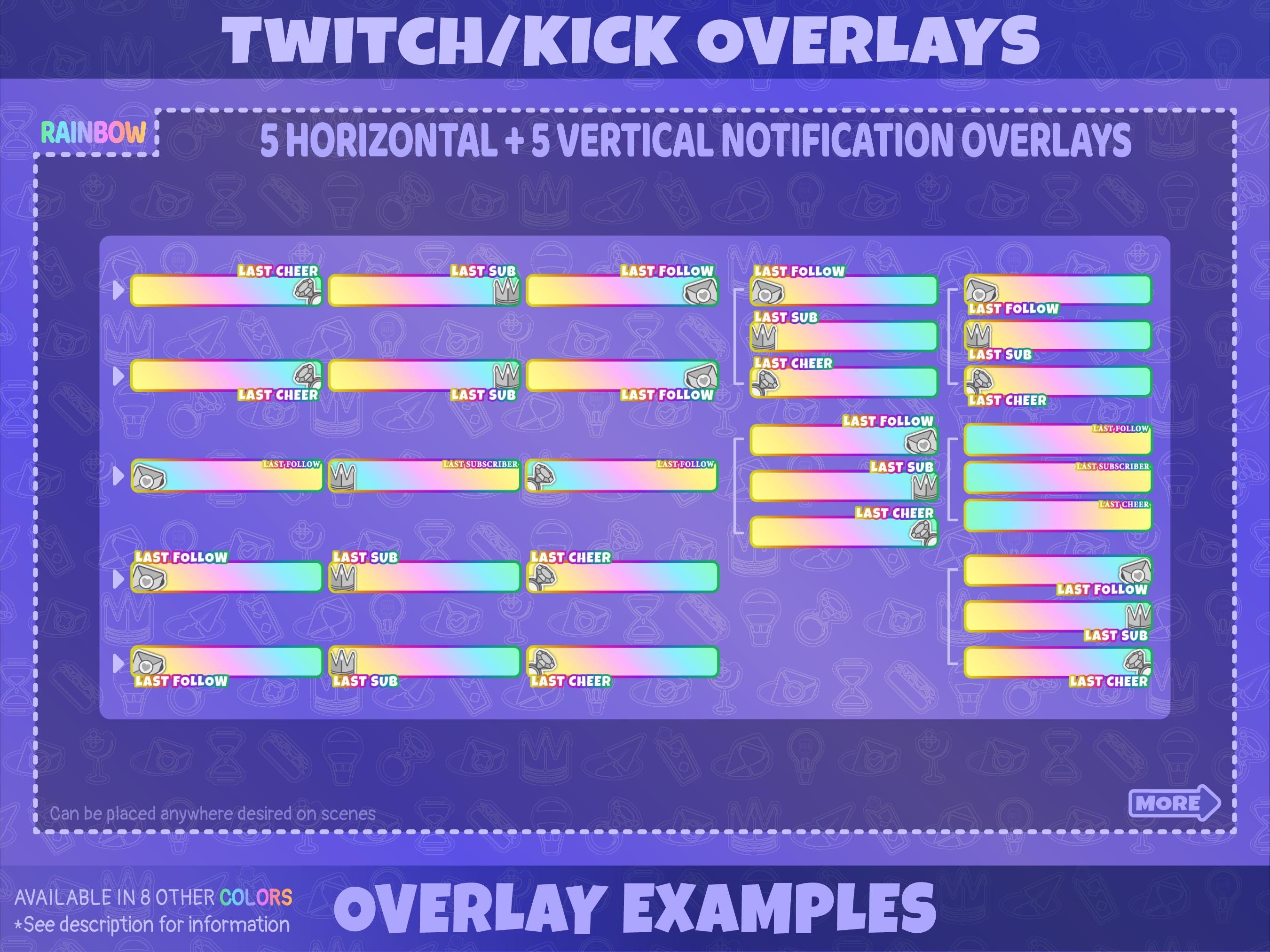 Rainbow Stream Overlay Pack for Twitch Kick Youtube | Stream Scenes ...