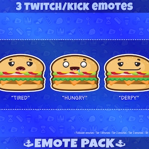 Twitch emotes, twitch sub emotes, discord emotes, text emotes, food emote, food emotes, food twitch emotes, cute emote, kawaii emotes pack