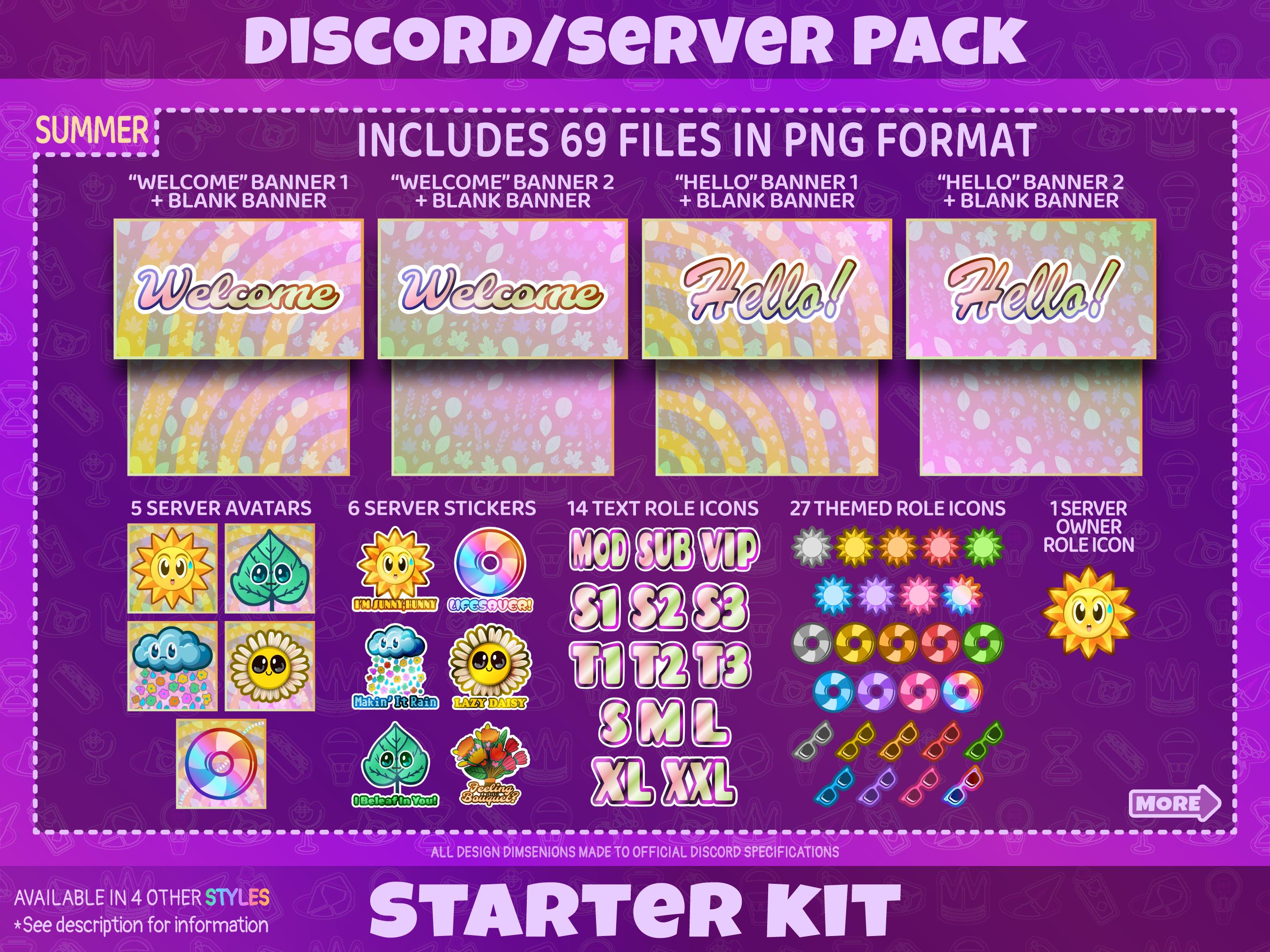 Summer Discord Bundle | Discord Icons Banners Panels Emojis