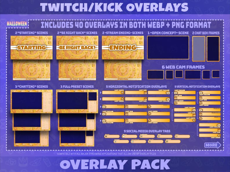 Spooky Overlays, Halloween Overlay, Twitch Halloween, Twitch Overlays