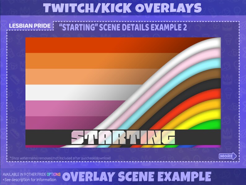 Lesbian Pride Stream Overlay Pack for Twitch Kick Youtube | Stream ...