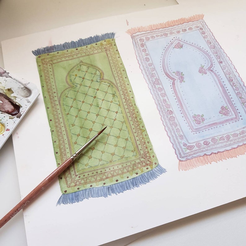Personalised Arabic Muslim Prayer Mats Print And We Created Etsy