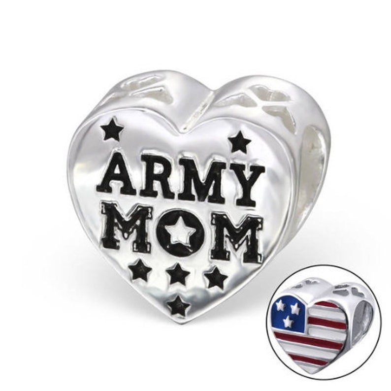 Army Pandora Charm 9 Army MOM Sterling Silver Feign Pandora Charm Great Gift Idea Etsy